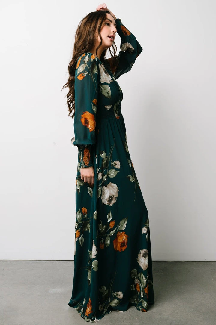 BB Custom Olivia Maxi Dress | Deep Topaz Floral 5 BB Custom Olivia Maxi Dress | Deep Topaz Floral