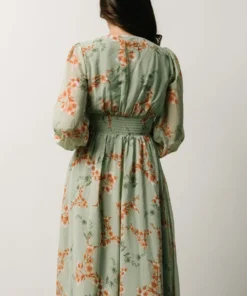 BB Custom Maxi Dresses Olivia Maxi Dress | Sage + Peach Floral
