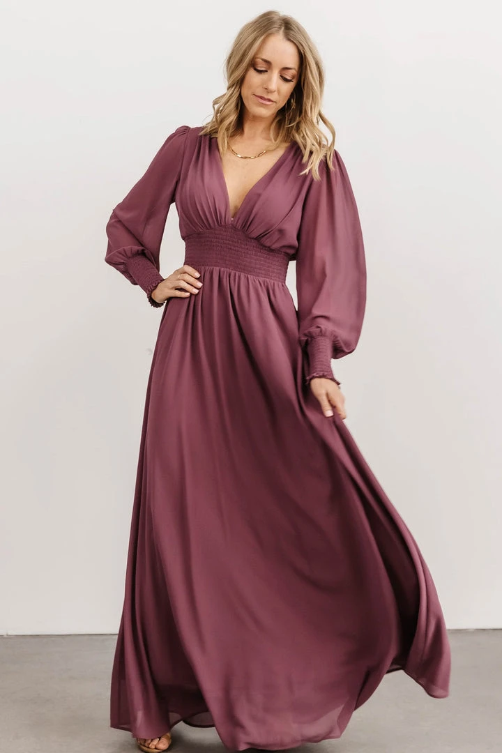 BB Custom Dresses Olivia Maxi Dress | Vintage Plum 1 BB Custom Dresses Olivia Maxi Dress | Vintage Plum