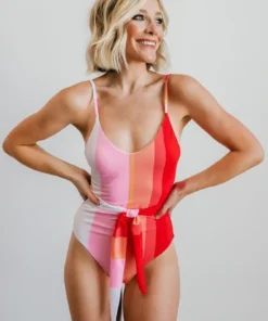 BJB Sherbet Striped One Piece Swimsuit