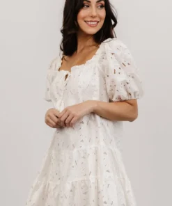 FT Ontario Lace Short Dress | Off White Dresses