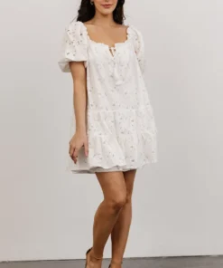 FT Ontario Lace Short Dress | Off White Dresses