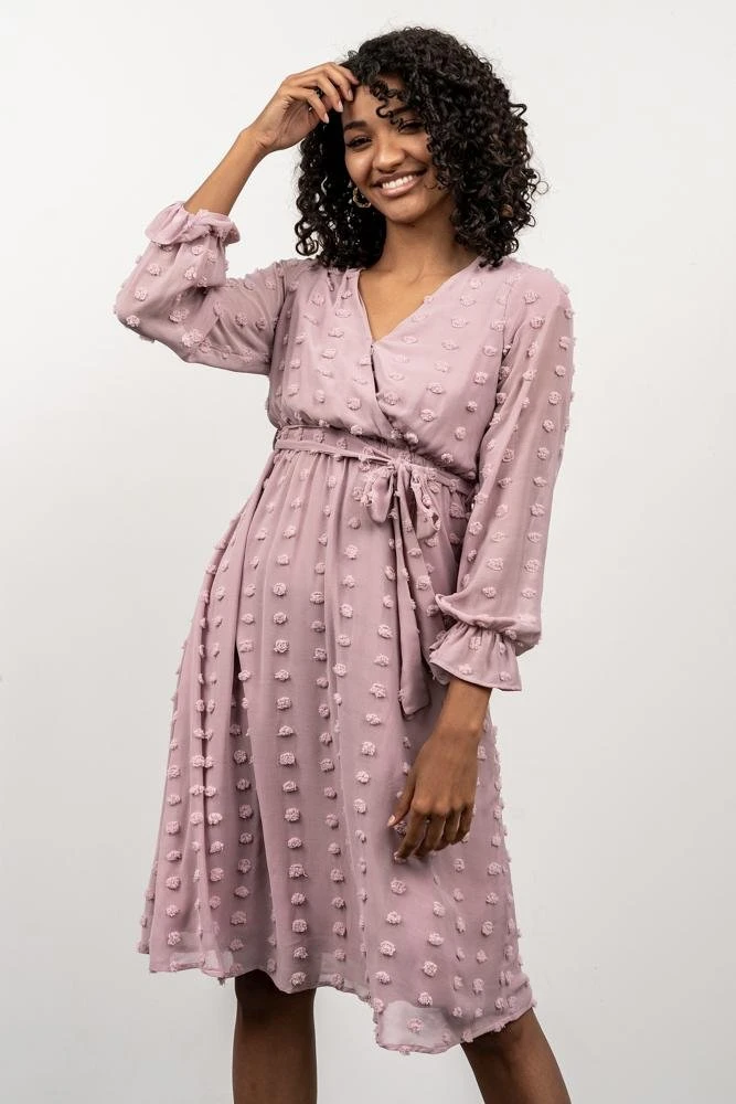 POL Paisley Dot Midi Dress | Blush 2 POL Paisley Dot Midi Dress | Blush