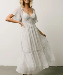 IL Dresses Patience Midi Dress | Dusty Blue + Off White Print