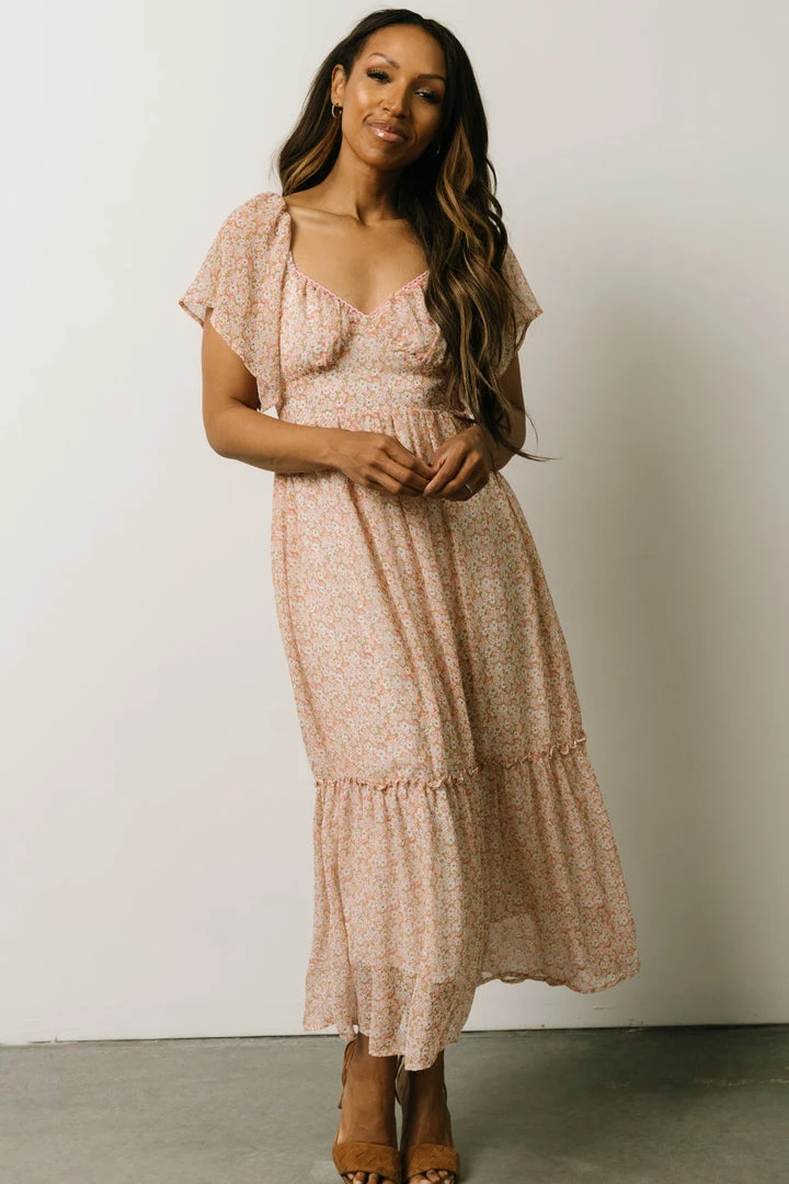 IL Patience Midi Dress | Pink + Off White Print Dresses 1 IL Patience Midi Dress | Pink + Off White Print Dresses