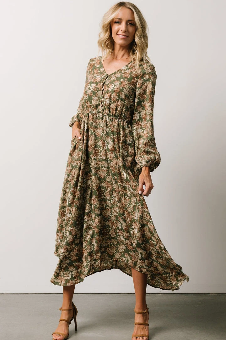 HAY Patrice Maxi Dress | Olive Print Dresses 6 HAY Patrice Maxi Dress | Olive Print Dresses