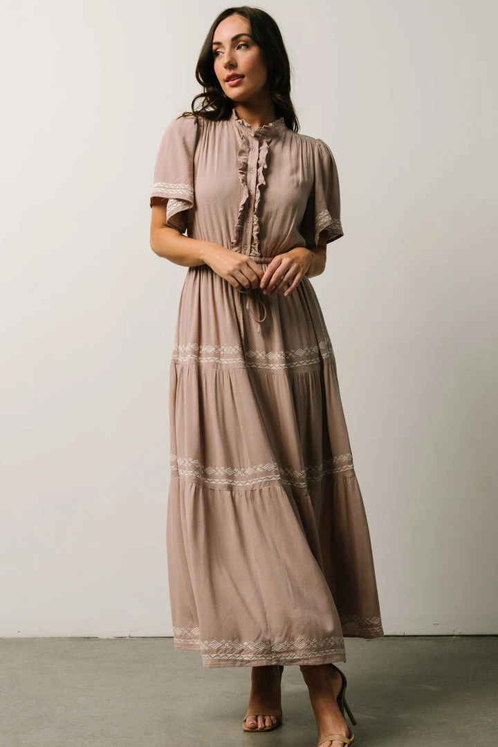 IL Dresses Piper Tiered Midi Dress | Dusty Mauve 6 IL Dresses Piper Tiered Midi Dress | Dusty Mauve