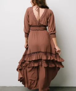 BB Custom Pippa Ruffle Maxi Dress | Deep Mauve Dresses
