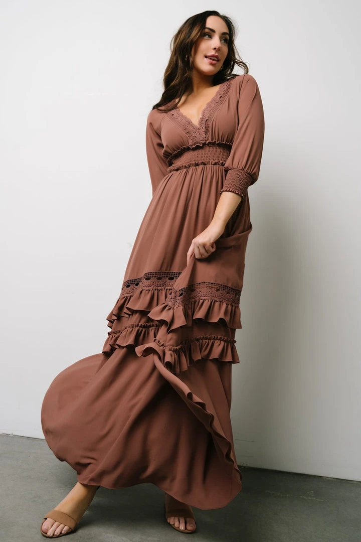 BB Custom Pippa Ruffle Maxi Dress | Deep Mauve Dresses 8 BB Custom Pippa Ruffle Maxi Dress | Deep Mauve Dresses