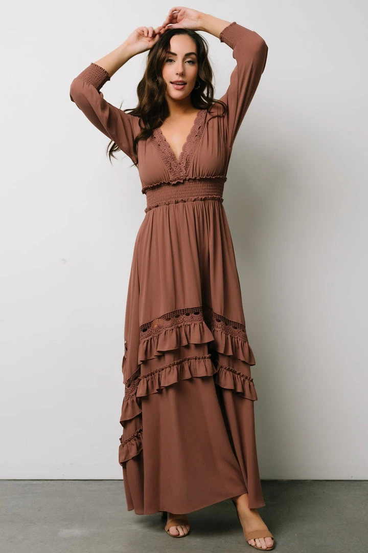 BB Custom Pippa Ruffle Maxi Dress | Deep Mauve Dresses 6 BB Custom Pippa Ruffle Maxi Dress | Deep Mauve Dresses