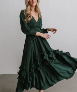 BB Custom Pippa Ruffle Maxi Dress | Hunter