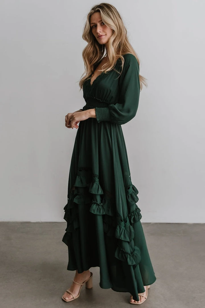 BB Custom Pippa Ruffle Maxi Dress | Hunter 4 BB Custom Pippa Ruffle Maxi Dress | Hunter