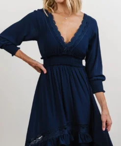 BB Custom Pippa Ruffle Maxi Dress | Navy