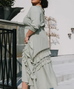 BB Custom Dresses Pippa Ruffle Maxi Dress | Sage