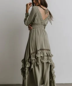 BB Custom Dresses Pippa Ruffle Maxi Dress | Sage