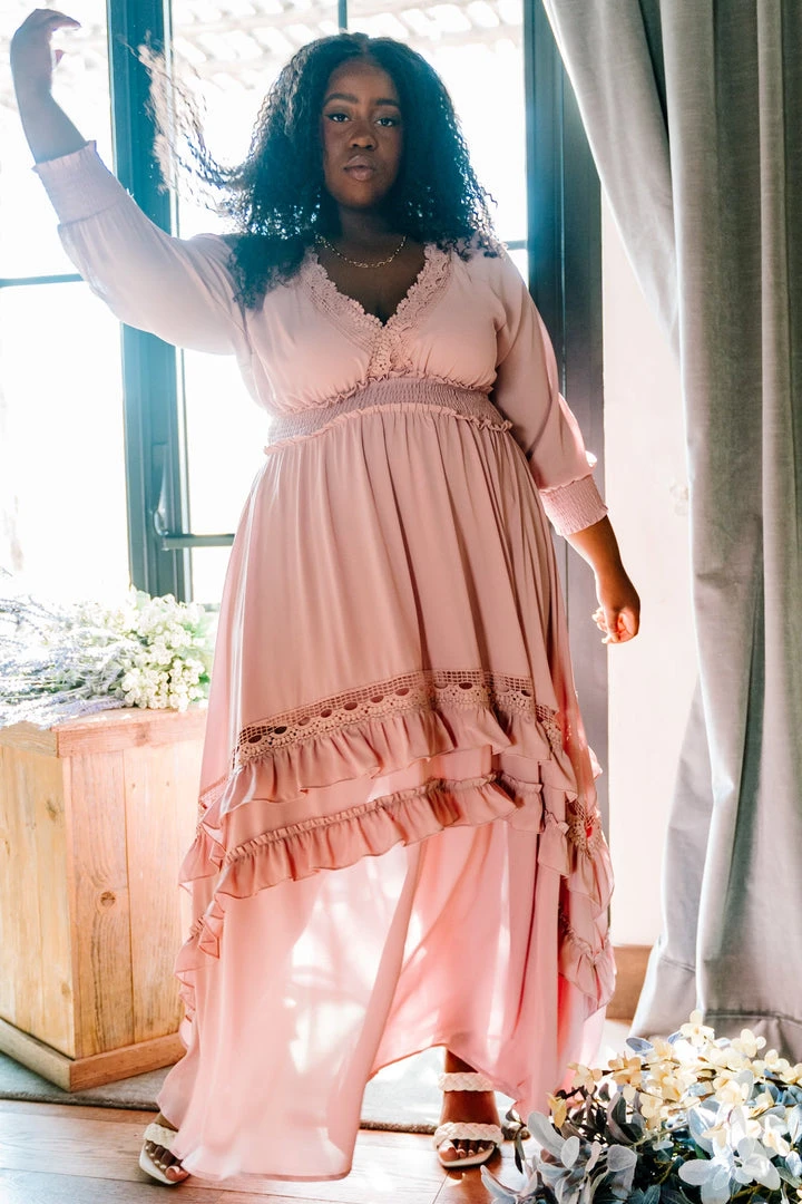 BB Custom Dresses Pippa Ruffle Maxi Dress | Vintage Rose 10 BB Custom Dresses Pippa Ruffle Maxi Dress | Vintage Rose