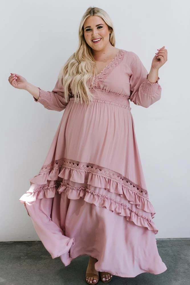 BB Custom Dresses Pippa Ruffle Maxi Dress | Vintage Rose 9 BB Custom Dresses Pippa Ruffle Maxi Dress | Vintage Rose