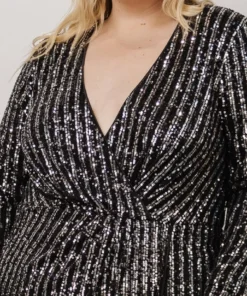 MA Poland Sequin Midi Dress | Black Dresses