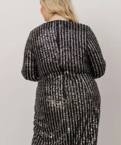 MA Poland Sequin Midi Dress | Black Dresses