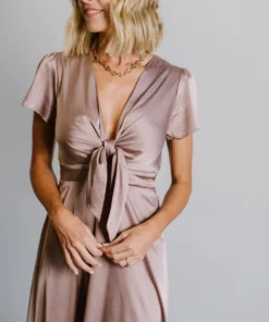 JH Poppy Satin Midi Dress | Autumn Orchid