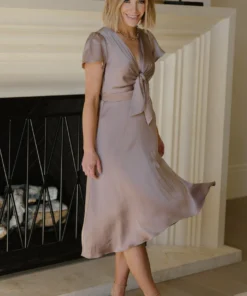 JH Poppy Satin Midi Dress | Autumn Orchid