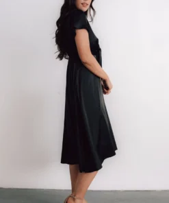 JH Poppy Satin Midi Dress | Black 10 JH Poppy Satin Midi Dress | Black