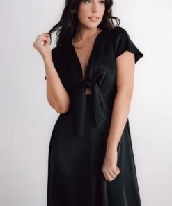 JH Poppy Satin Midi Dress | Black 13 JH Poppy Satin Midi Dress | Black