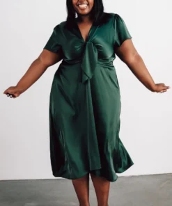 JH Poppy Satin Midi Dress | Green