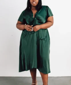 JH Poppy Satin Midi Dress | Green