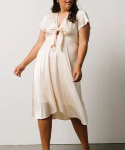 JH Dresses Poppy Satin Midi Dress | Ivory