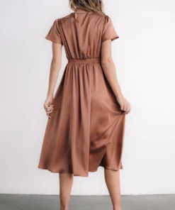 JH Poppy Satin Midi Dress | Rosy Brown