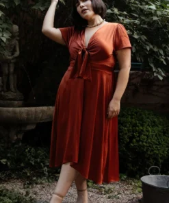 JH Dresses Poppy Satin Midi Dress | Rust 18 JH Dresses Poppy Satin Midi Dress | Rust