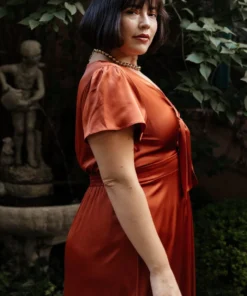 JH Dresses Poppy Satin Midi Dress | Rust 14 JH Dresses Poppy Satin Midi Dress | Rust