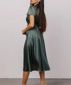 JH Poppy Satin Midi Dress | Winter Green