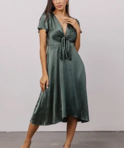 JH Poppy Satin Midi Dress | Winter Green