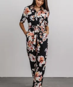 BS Posy Jumpsuit | Black + Pink Floral Vacation 10 BS Posy Jumpsuit | Black + Pink Floral Vacation