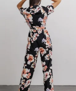 BS Posy Jumpsuit | Black + Pink Floral Vacation 12 BS Posy Jumpsuit | Black + Pink Floral Vacation