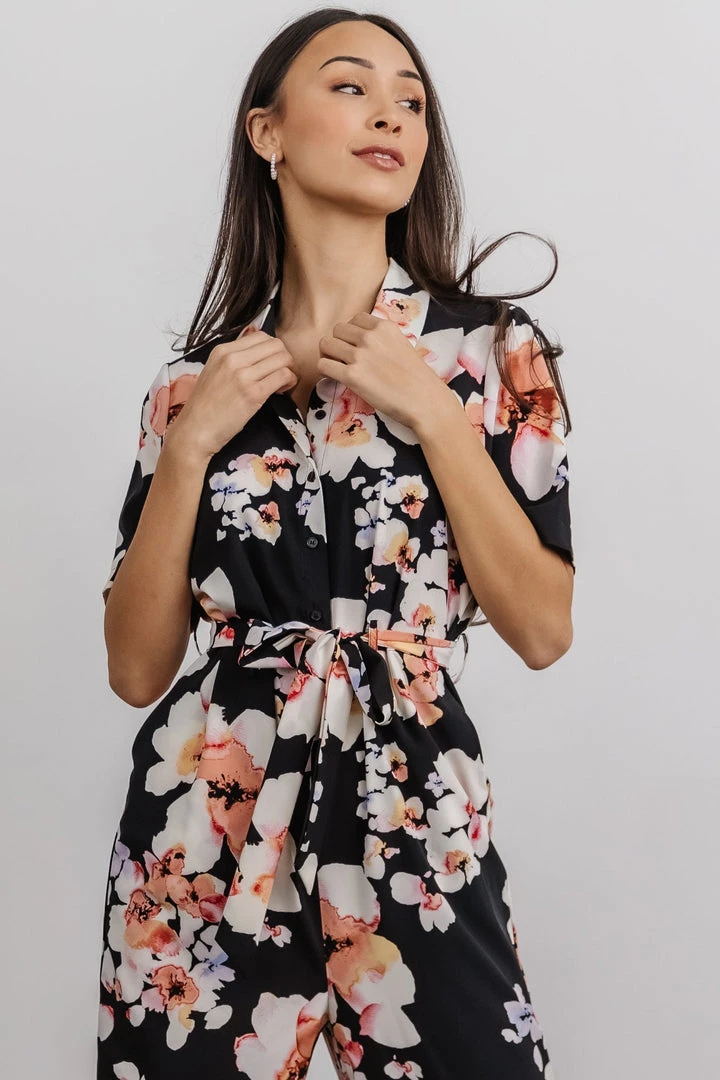 BS Posy Jumpsuit | Black + Pink Floral Vacation 3 BS Posy Jumpsuit | Black + Pink Floral Vacation