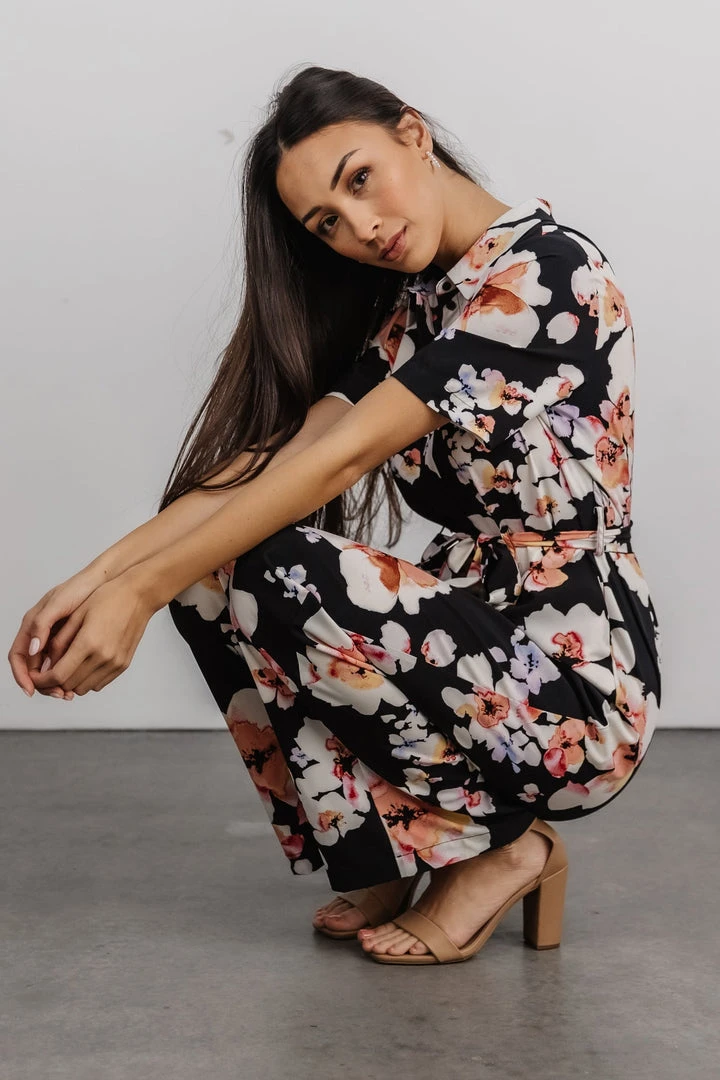 BS Posy Jumpsuit | Black + Pink Floral Vacation 7 BS Posy Jumpsuit | Black + Pink Floral Vacation