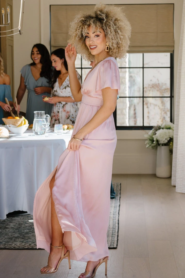 RR Prague Satin Maxi Dress | Blush 3 RR Prague Satin Maxi Dress | Blush