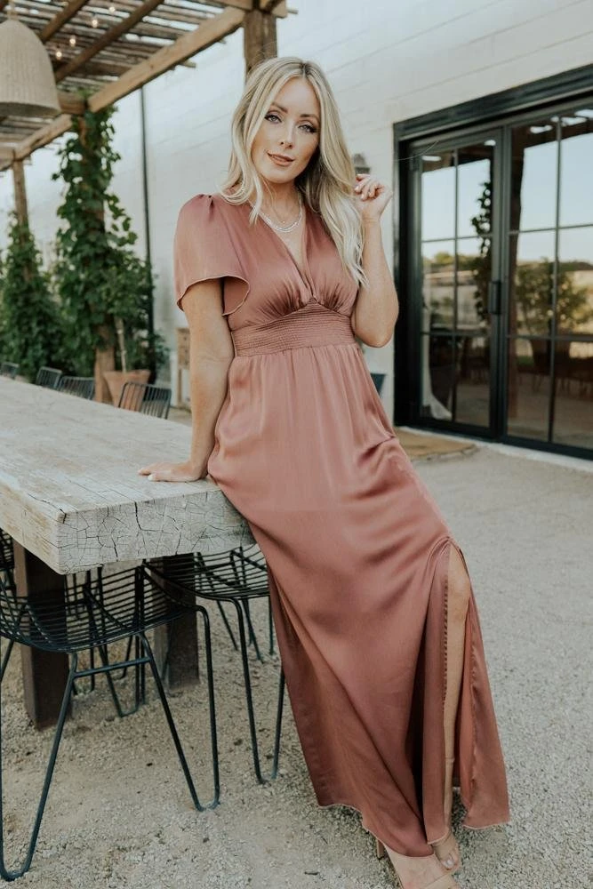 RR Prague Satin Maxi Dress | Rosy Brown Dresses 2 RR Prague Satin Maxi Dress | Rosy Brown Dresses