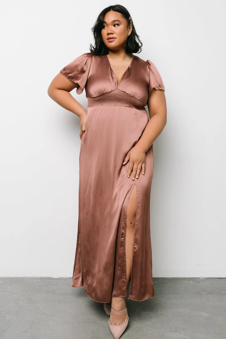 RR Prague Satin Maxi Dress | Rosy Brown Dresses 1 RR Prague Satin Maxi Dress | Rosy Brown Dresses