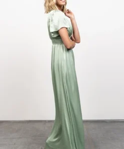 RR Dresses Prague Satin Maxi Dress | Sage
