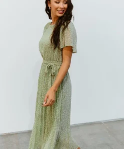 POL Dresses Prim Pleated Dress | Olive Print 16 POL Dresses Prim Pleated Dress | Olive Print