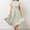 POL Dresses Prim Pleated Dress | Yellow + Sage Floral