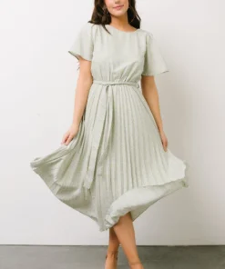 POL Dresses Prim Pleated Dress | Yellow + Sage Floral