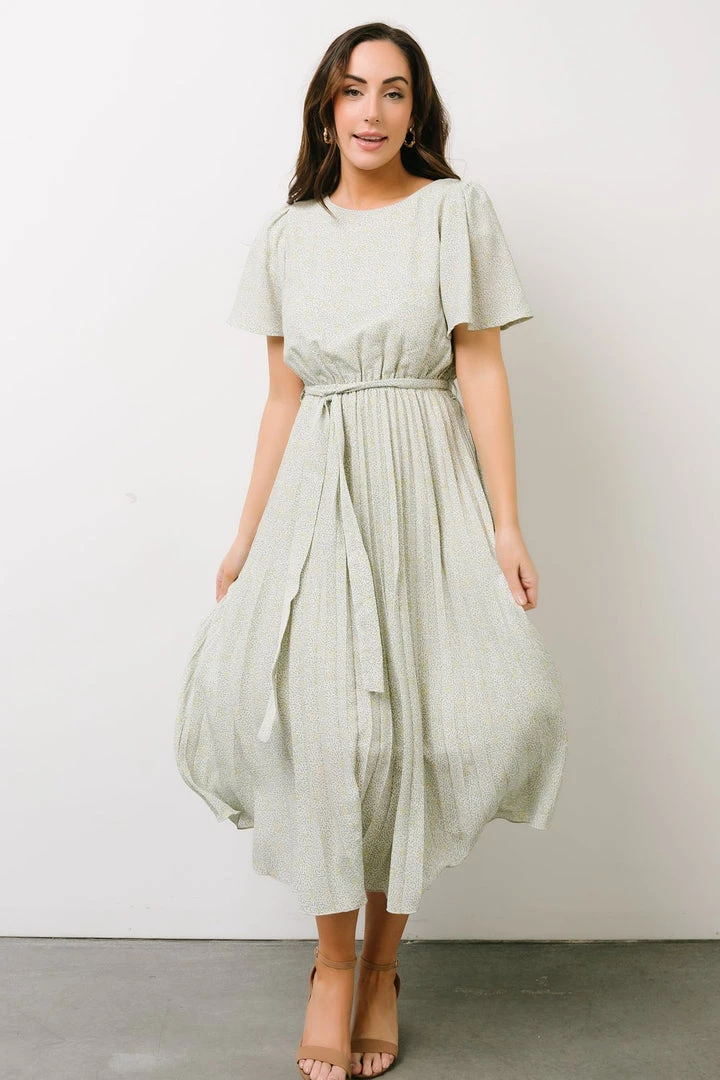 POL Dresses Prim Pleated Dress | Yellow + Sage Floral 5 POL Dresses Prim Pleated Dress | Yellow + Sage Floral