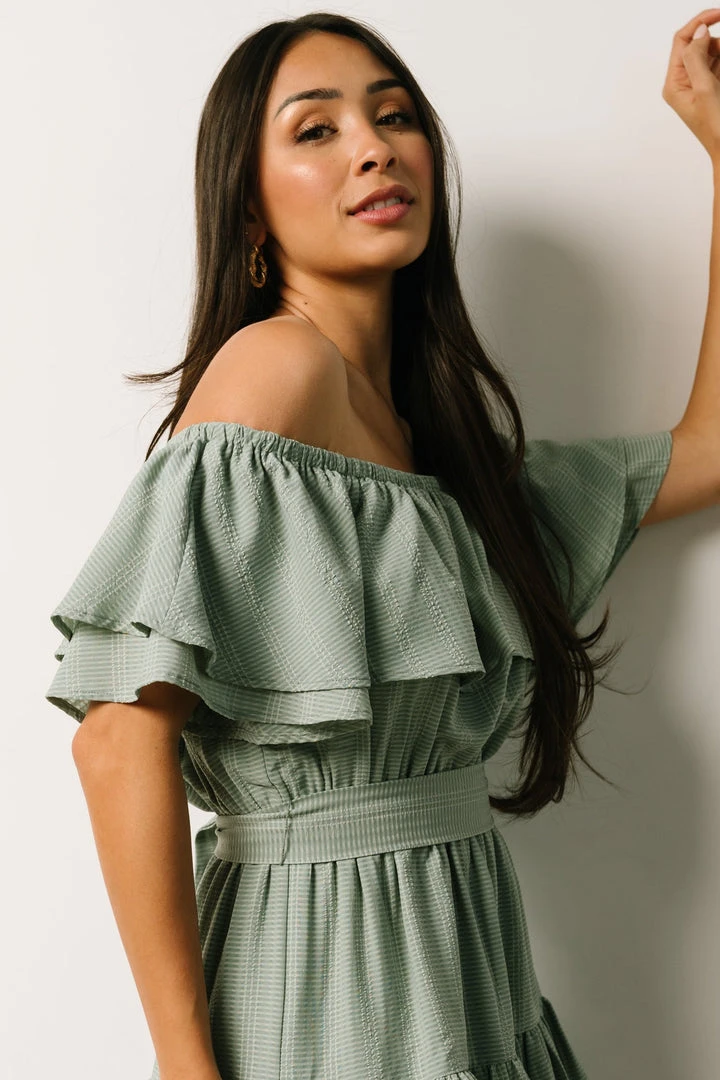 FT Rachel Off Shoulder Mini Dress | Sage 7 FT Rachel Off Shoulder Mini Dress | Sage