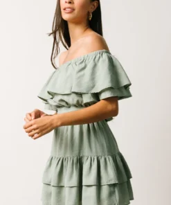 FT Rachel Off Shoulder Mini Dress | Sage 10 FT Rachel Off Shoulder Mini Dress | Sage
