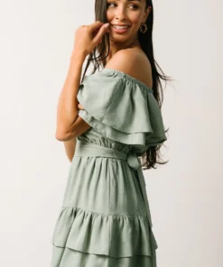 FT Rachel Off Shoulder Mini Dress | Sage 11 FT Rachel Off Shoulder Mini Dress | Sage